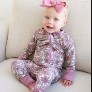 Caden Lane Purple and Pink Floral Romper